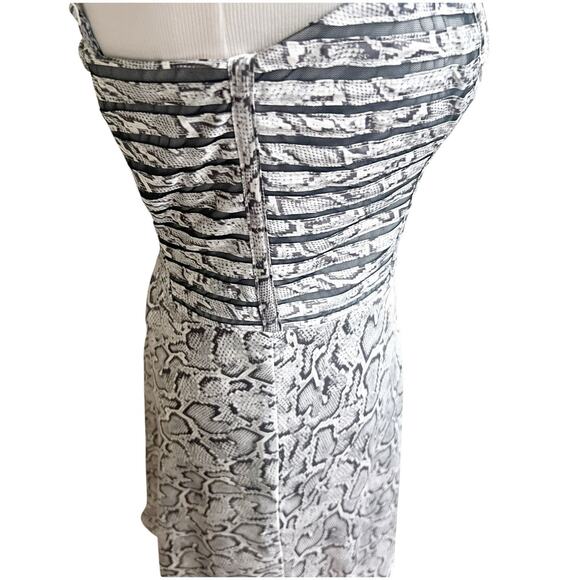 Cache Y2K Snakeprint Mini Skater Dress NWT Smocked Size 4 Satin Reptile Print - Picture 5 of 13
